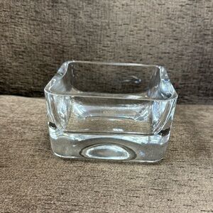 Krosno Poland Clear Glass Heavy Square Bowl sold at Crate & Barrel.
